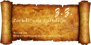 Zorkóczy Zoltán névjegykártya